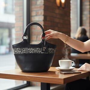 BOLZANO Bucket Bag Black Signature Purse Quiet Luxury Small Old Money Timeless